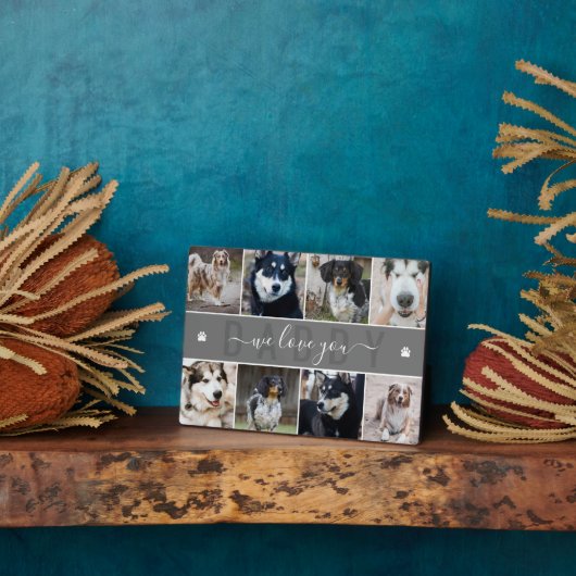 Graue Liebe du Daddy Paws Pet FotoCollage Fotoplatte (Seite)