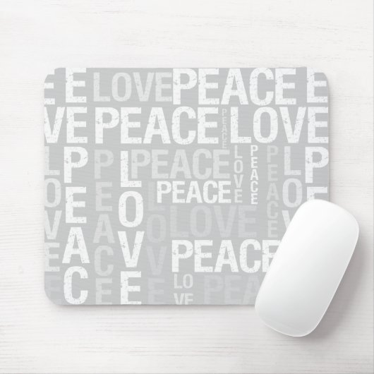 Graue Liebe Friedenstyppografie Mousepad (Mit Mouse)