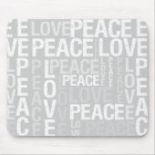 Graue Liebe Friedenstyppografie Mousepad (Vorne)