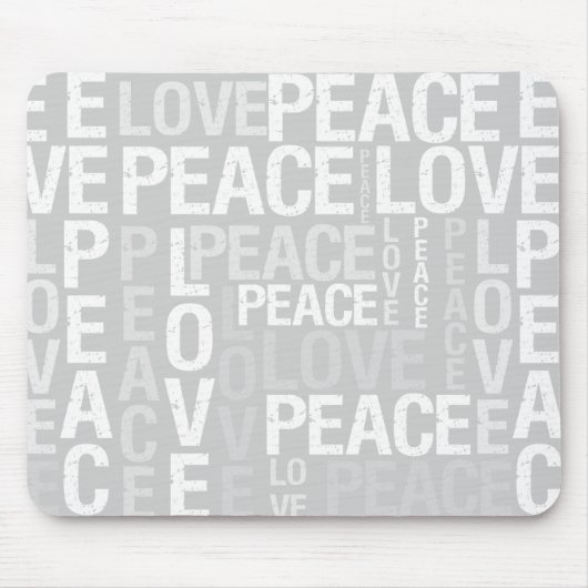 Graue Liebe Friedenstyppografie Mousepad (Vorne)