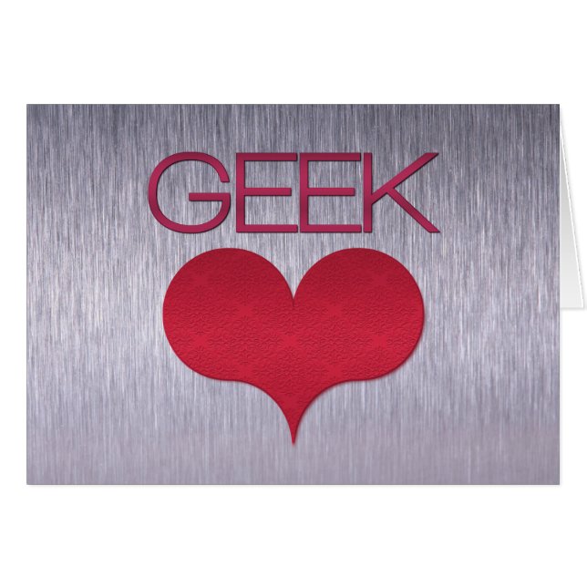 Graue Liebe (Herz) Karte, dunkelrosa (Vorderseite (Horizontal))