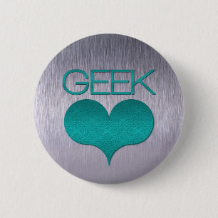 Graue Liebe (Herz), Türkis Button