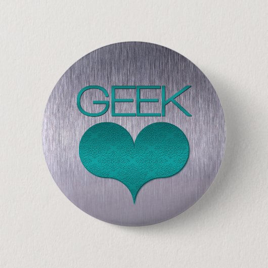 Graue Liebe (Herz), Türkis Button (Vorderseite)