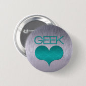 Graue Liebe (Herz), Türkis Button (Vorne & Hinten)