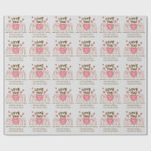Graue Liebe Sie Mama Wrapping Paper Geschenkpapier (Flach)