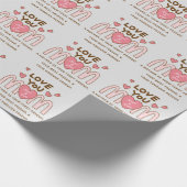 Graue Liebe Sie Mama Wrapping Paper Geschenkpapier (Ecke)