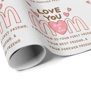Graue Liebe Sie Mama Wrapping Paper Geschenkpapier