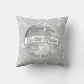 Graue Liebe zum Mondbogen-Muster Kissen (Rückseite)