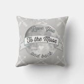 Graue Liebe zum Mondbogen-Muster Kissen (Rückseite)