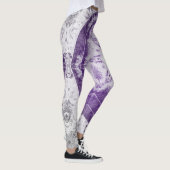 Graue lila Fraktal-Kunst-Leggings Leggings (Rechts)