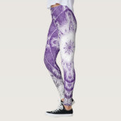 Graue lila Fraktal-Kunst-Leggings Leggings (Links)