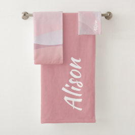 Graue lila Gradientenbezeichnung abstrakt Badhandtuch Set