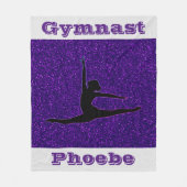 Graue / Lila Gymnastik Fleece Blanket für Mädchen (Vorderseite)