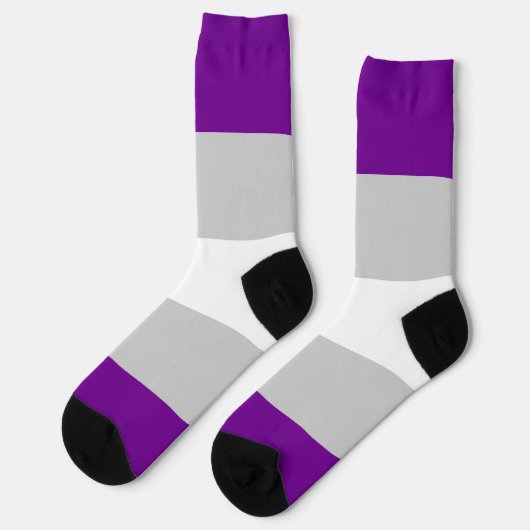 Graue, Lila LGBT Socken (Linkes Detail)