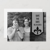 Graue Lilie Banner Save the Date Postkarte (Vorne/Hinten)