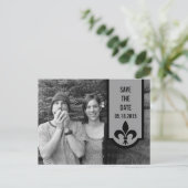 Graue Lilie Banner Save the Date Postkarte (Stehend Vorderseite)