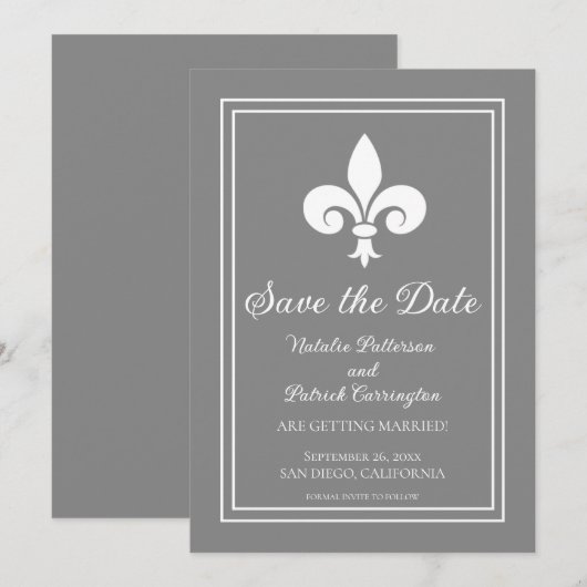 Graue Lilie Save the Date einladen Einladung (Vorne/Hinten)