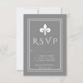Graue Lilie Wedding RSVP Card Karte (Vorderseite)