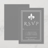 Graue Lilie Wedding RSVP Card Karte (Vorne/Hinten)