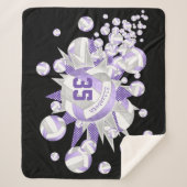 Graue Lillac-Volleyball und Sterne Sherpadecke (Vorderseite)
