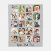 Graue Linen 20 Fotocollage Captions Script Name Fleecedecke (Vorderseite)