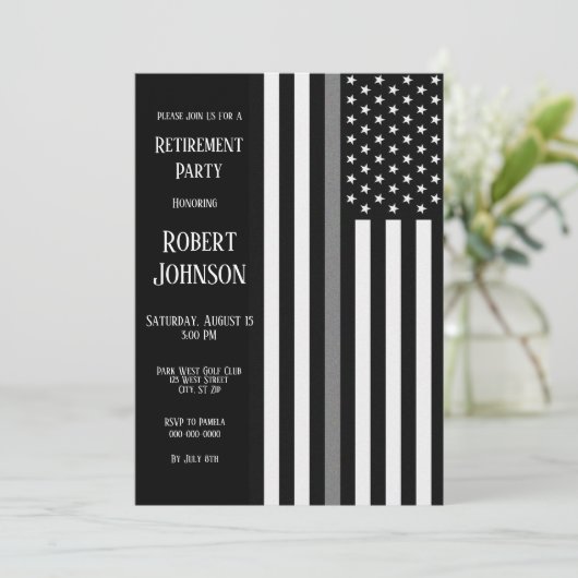 Graue Linie Einladung (Stehend Vorderseite)