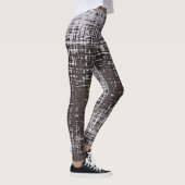 Graue Linien auf blassgrauem Hintergrund abst Leggings (Rechts)