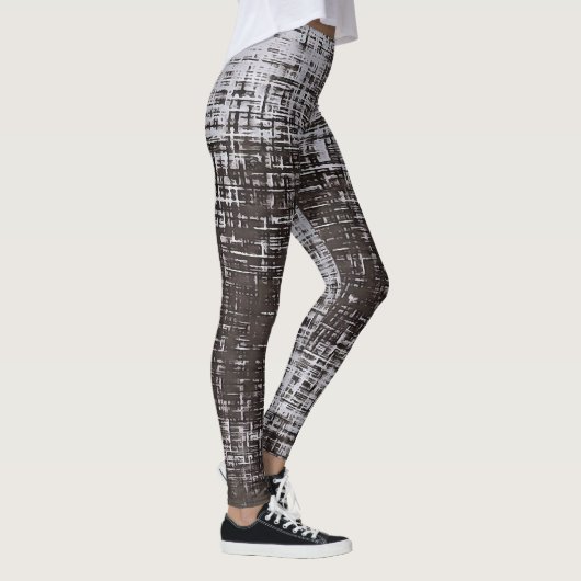 Graue Linien auf blassgrauem Hintergrund abst Leggings (Rechts)