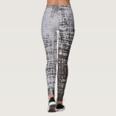 Graue Linien auf blassgrauem Hintergrund abst Leggings (Rückseite)