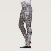 Graue Linien auf blassgrauem Hintergrund abst Leggings (Links)