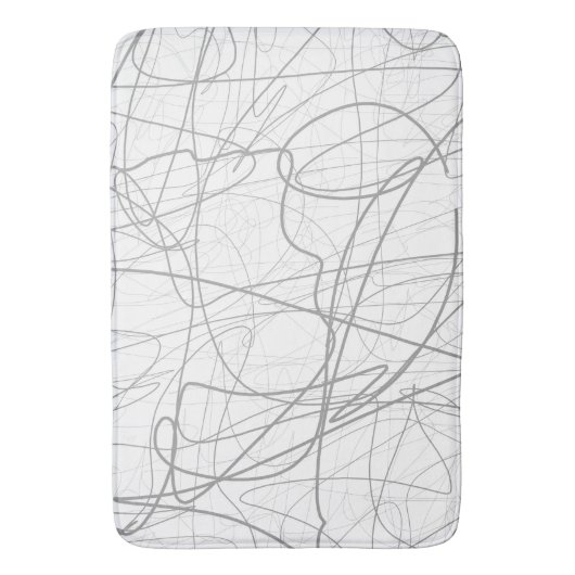 Graue Linien Badematte (Vorderseite Vertikal)