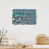 Graue LKW Highway Driving in Rain Art Poster 5 (Küche)
