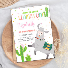 Graue Llama Fun Llama Einladung zum Geburtstag