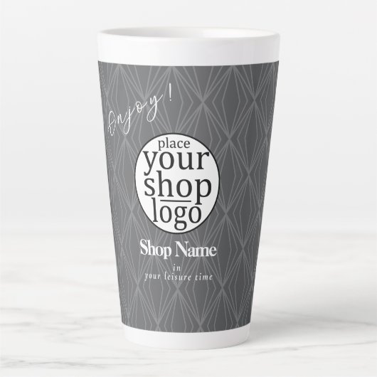 Graue Logos für moderne Geometrie Milchtasse (Vorderseite)