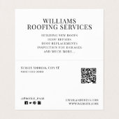 Graue, lustige Visitenkarte auf dem Dach Visitenkarten (Innenseite Aufgefaltet)