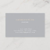 Graue Luxus Vintag einfache, rostete Textur Monogr Visitenkarte (Rückseite)