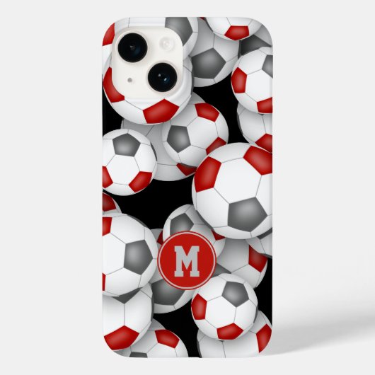 Graue Mädchenbälle mit Monogramm Case-Mate iPhone Hülle (Rückseite)