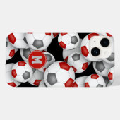 Graue Mädchenbälle mit Monogramm Case-Mate iPhone Hülle (Rückseite (Horizontal))