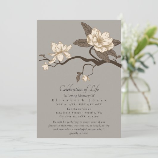 Graue Magnolia Feier zum Leben (Stehend Vorderseite)