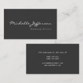 Graue Makeup Artist Script Profession Business Car Visitenkarte (Vorne/Hinten)