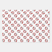 Graue Mannschaft färbt Volleyball 3 pc koordiniere Geschenkpapier Set (Vorderseite 3)