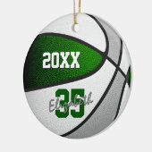 Graue Mannschaftsfarben Basketball Keramik Ornament (Links)