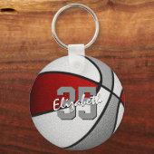 Graue Mannschaftsfarben Bulk oder Single Basketbal Schlüsselanhänger (Vorderseite)