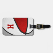 Graue Mannschaftsfarben mit Monogramm Basketball Gepäckanhänger (Vorderseite horizontal)