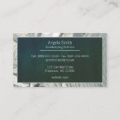 Graue Marble Border Extravagantes Script Beruflich Visitenkarte (Rückseite)