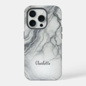 Graue Marble Personalisiert iPhone Case Hülle (Rückseite)