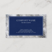 Graue Marble Stone Blue Frame Visitenkarte (Rückseite)
