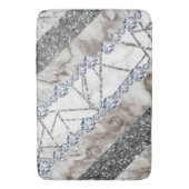 Graue Marble Stone Moderne Abstrakt Badematte (Vorderseite Vertikal)