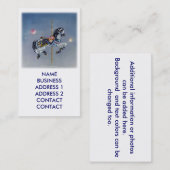 Graue Mare Carousel Pferde Busines Cards Visitenkarte (Vorne/Hinten)