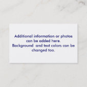 Graue Mare Carousel Pferde Busines Cards Visitenkarte (Rückseite)